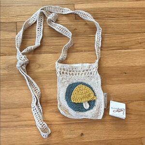 Crochet Crossbody Bag with Mushroom Design